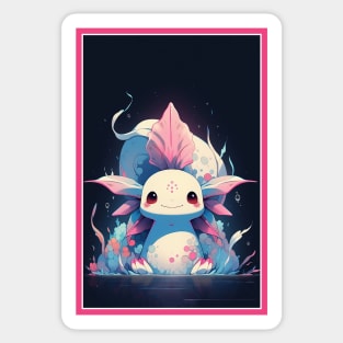 Cute Axolotl Anime Art Design | Cute Animals | Axolotl Hentaii Chibi Kawaii Design Sticker